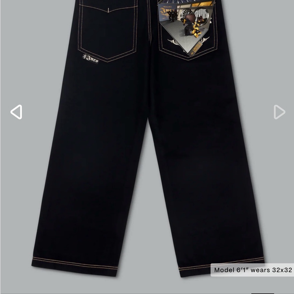 JNCO BNWT Black Wide Leg Jeans with Contrast Stitching